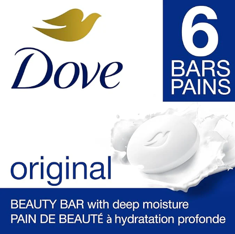 Dove Original Beauty Soap Bar [135 MG] (German) – Deep Moisturizing Cream Formula – 6 Bars Pack– Moisturizing Cream Formula for Soft & Smooth Skin