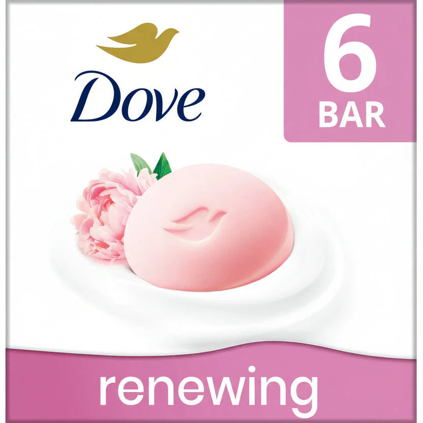 Dove Pink Beauty Bar Soap [Pack of 6 ]135g (Germany Made)  Experience soft, smooth, and radiant skin with the Dove Pink Beauty Bar 135g. Enriched with ¼ moisturizing cream and mild cleansers,